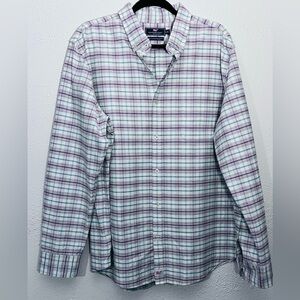 Vineyard Vines Murray Shirt Coastal Gray Plaid Button Up Shirt Mens XL Slim